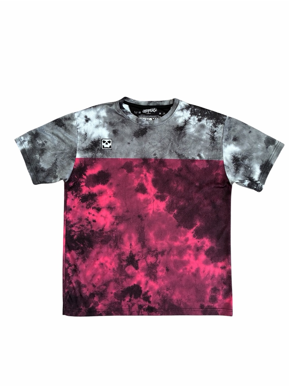 INFAMOUS Paintball Mens T Shirt Size XLARGE Pink Purple Colorblock